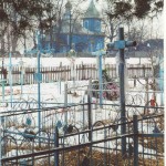 cimitero ortodosso-sullo sfondo la chiesa